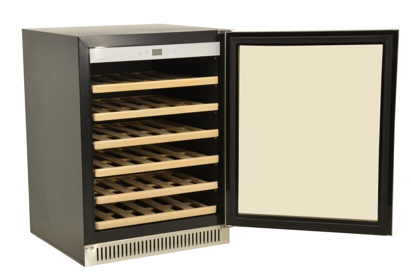 Dual Zone Wine Cooler with 51 Bottle Capacity and Stainless Steel Door